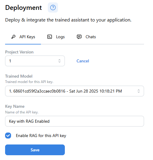 Create RAG Option