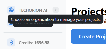 Organization Selector Button